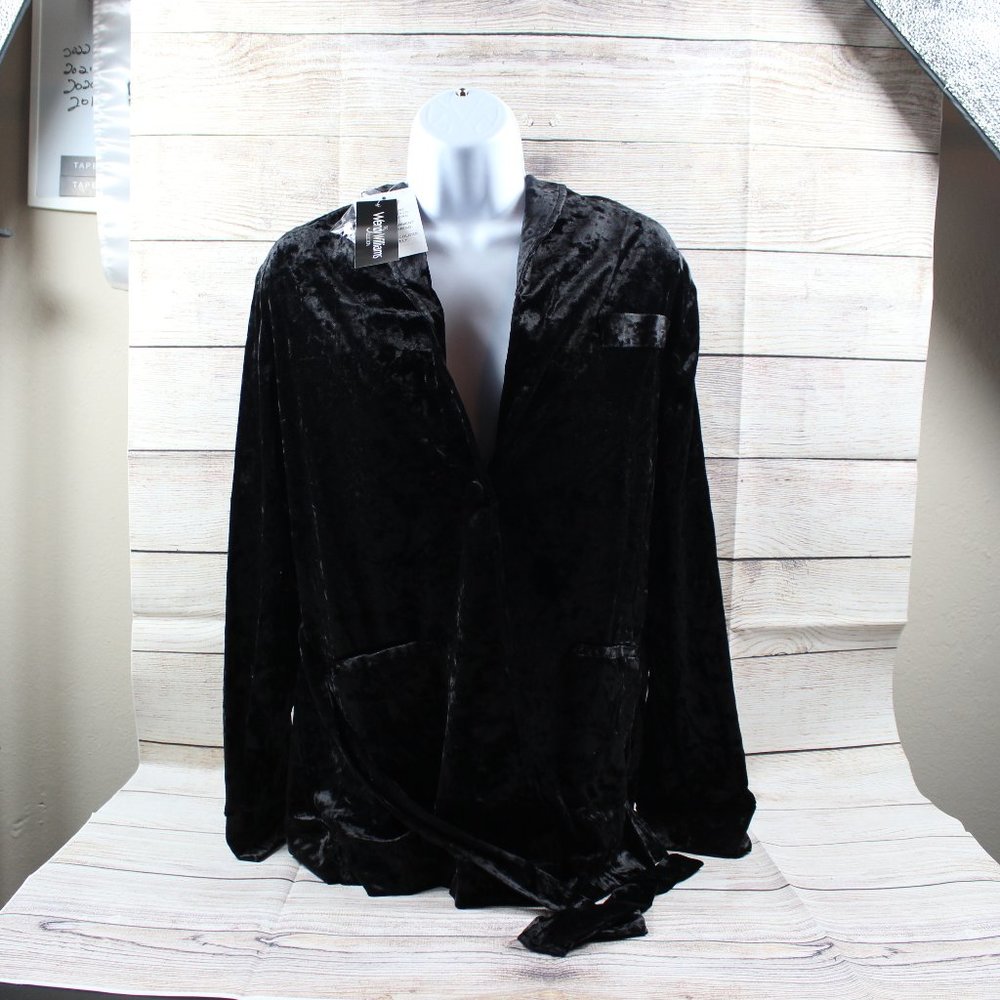 Wendy Williams Collection Black Velvet Robe Size M